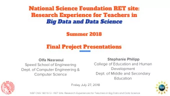 Today Program    Opening address:    Dr. Gail DePuy, Interim Dean, Speed School of