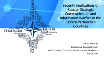 Communication and  In  Information Warfare in  in th  the  Eastern Partnership  Countries Vineta