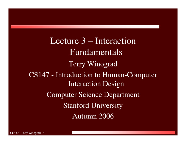 lecture 3 interaction fundamentals