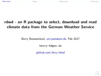 rdwd - an R package to select, download and read  climate data from the German Weather Service