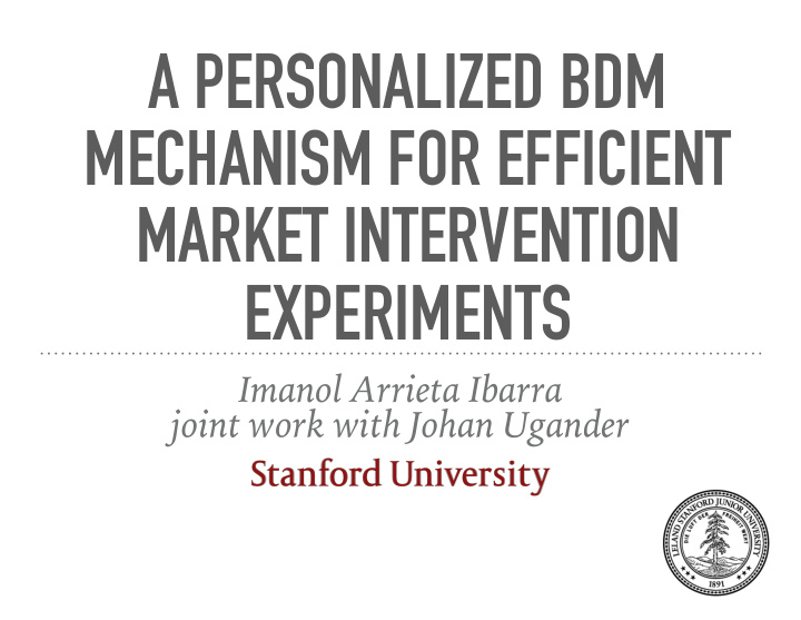a personalized bdm mechanism for efficient market