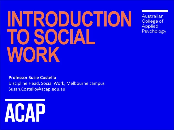 introduction to social work