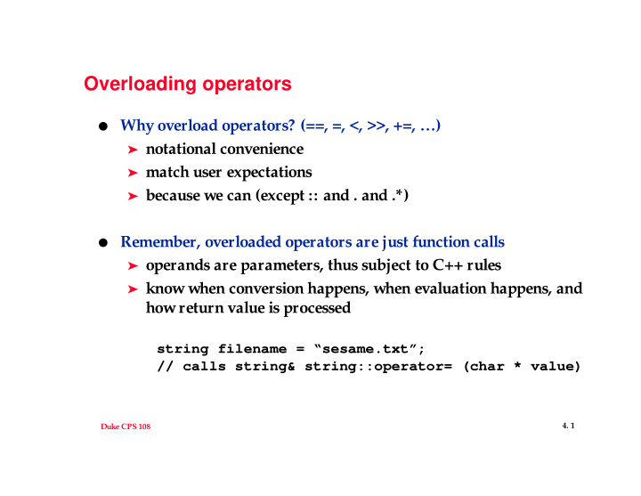 overloading operators