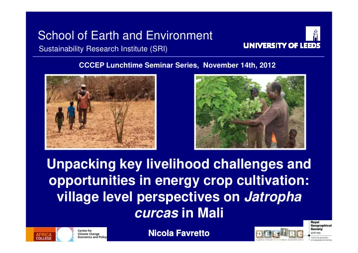 unpacking key livelihood challenges and opportunities in