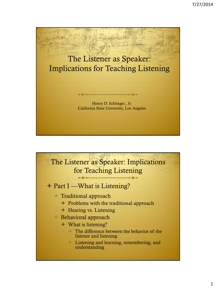 the listener as speaker implications for teaching