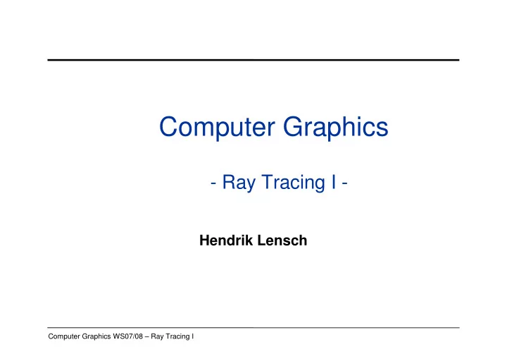 computer graphics
