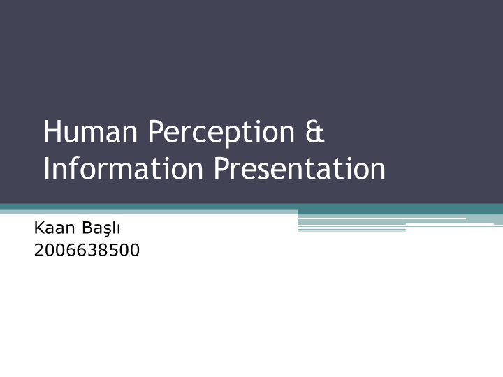 human perception amp