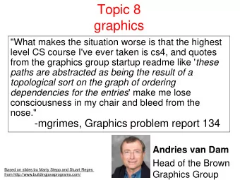 Topic 8  graphics  &quot;What makes the situation worse is that the highest  level CS course I've