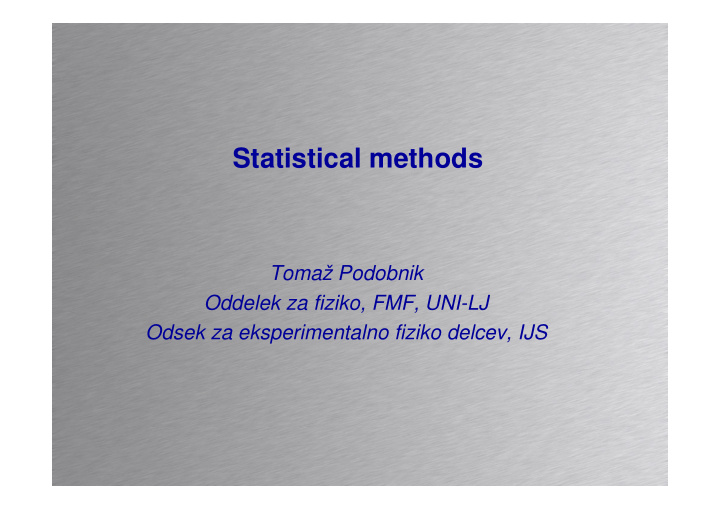 statistical methods