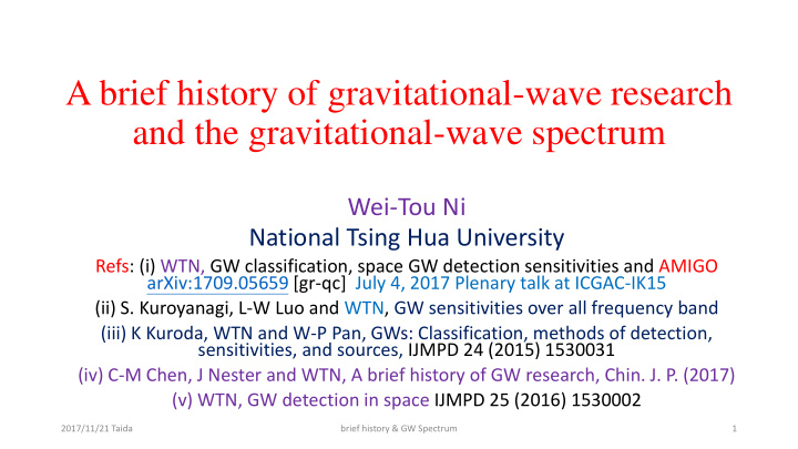 a brief history of gravitational wave research and the