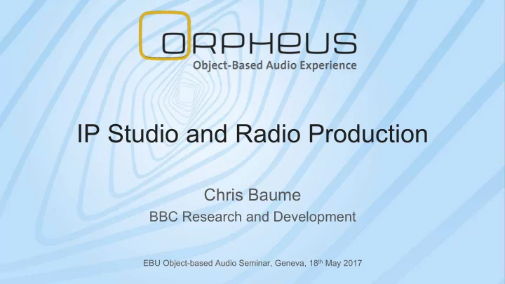ip studio and radio production