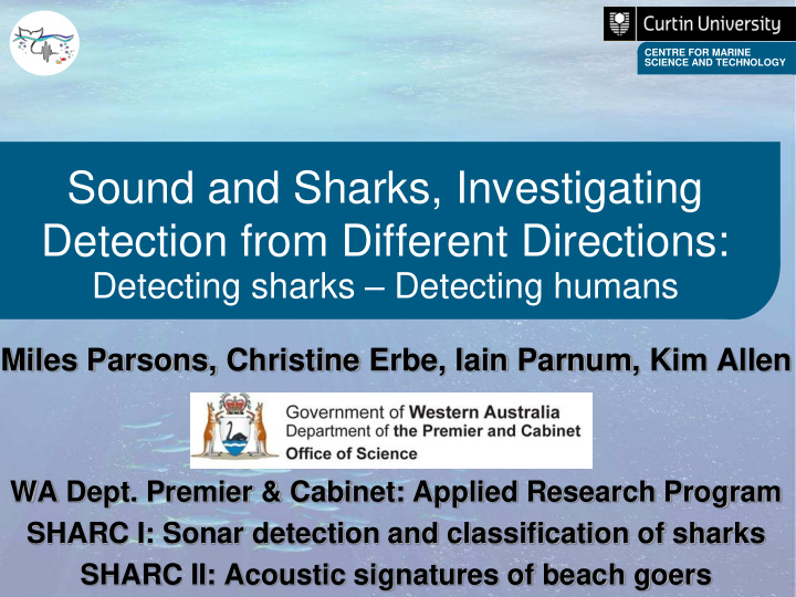 sound and sharks investigating detection from different