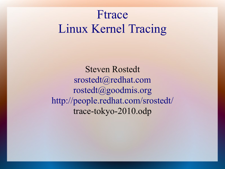 ftrace linux kernel tracing