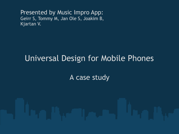 universal design for mobile phones