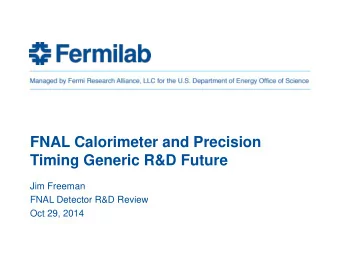 Timing Generic R&amp;D Future  Jim Freeman  FNAL Detector R&amp;D Review  Oct 29, 2014  P5 Report