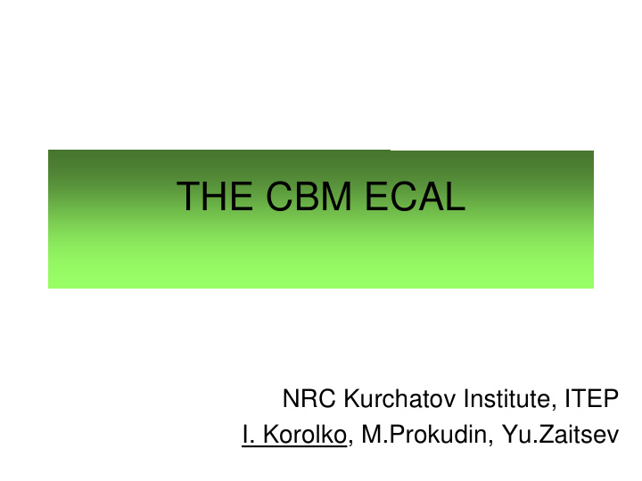 the cbm ecal