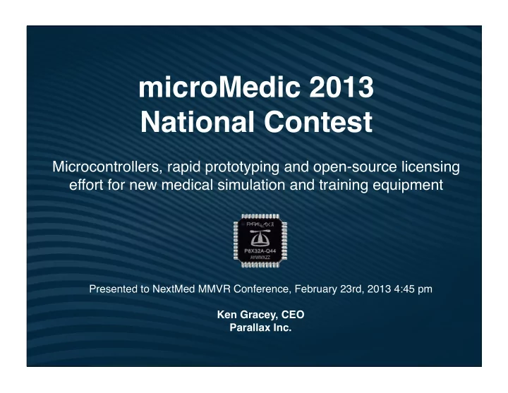 micromedic 2013 national contest
