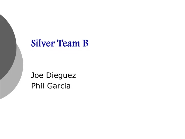 silve ilver te r team b b
