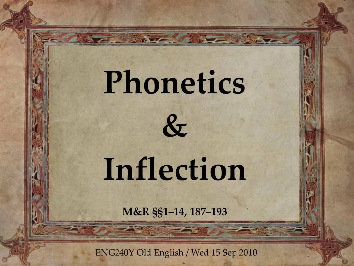 phonetics inflection