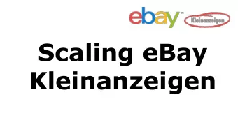 Scaling eBay  Kleinanzeigen  Intro Myself  Manuel Aldana  TU-Berlin  eBayK #2  Intro Company  !=