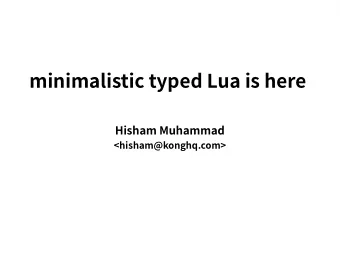 mi  n  i  ma  l  i  s  t  i  c  t  y  p  e  d  L  u  a  i  s  h  e  r  e  H  i  s  h  a  m  Mu  h