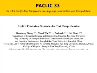 Overview  Background: Who did what to whom is a major focus in natural language understanding,