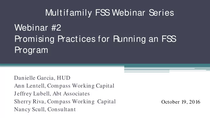 multifamily fs s webinar s eries webinar 2 promising