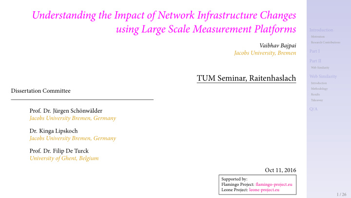 using large scale measurement platforms understanding the