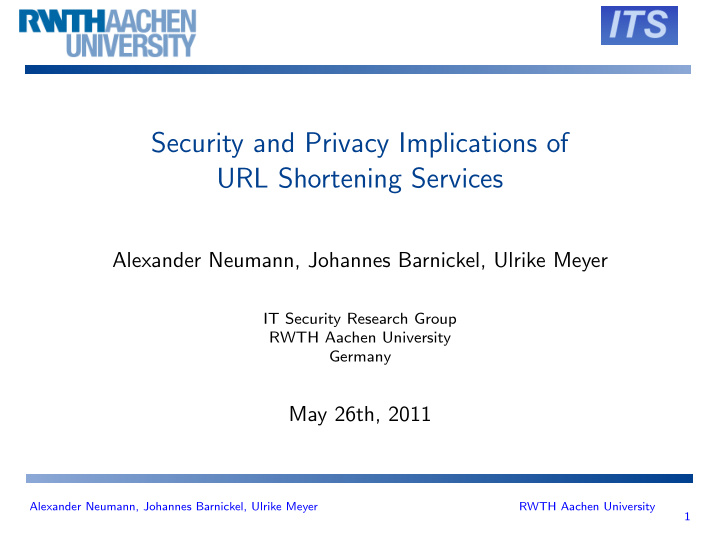 security and privacy implications of url shortening