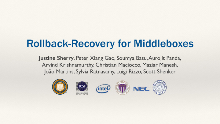 rollback recovery for middleboxes