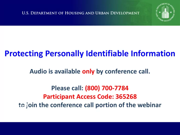 protecting personally identifiable information