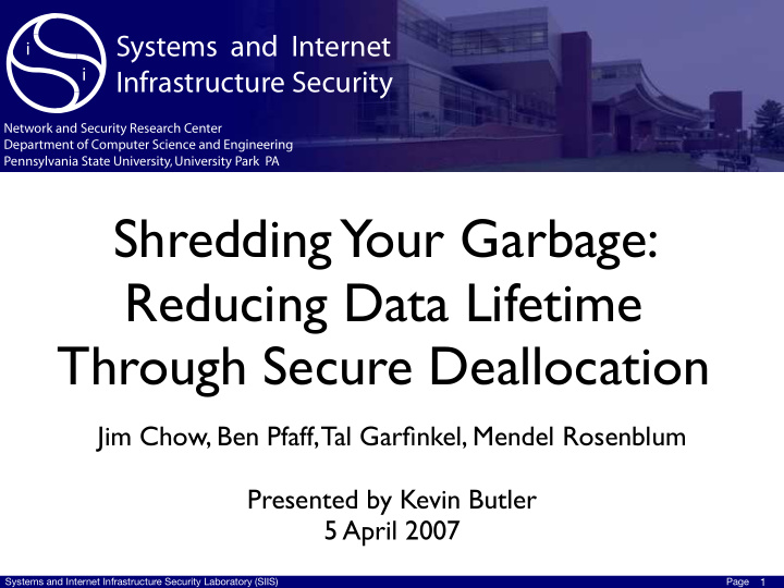 shredding your garbage reducing data lifetime through