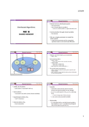 DistributedAlgorithms  Setofsharedobjects(variables)