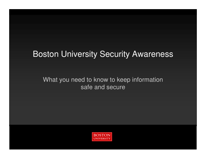 boston university security awareness