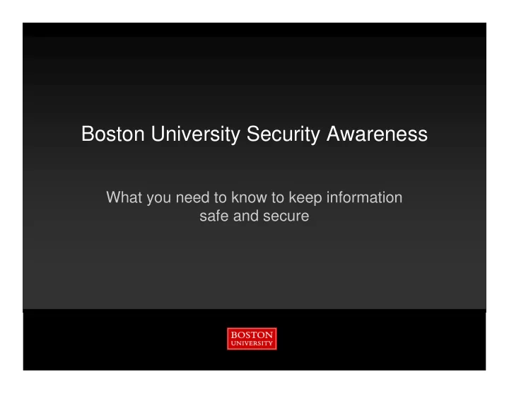 boston university security awareness