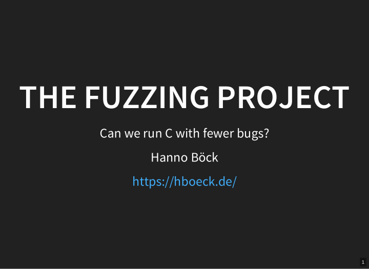 the fuzzing project