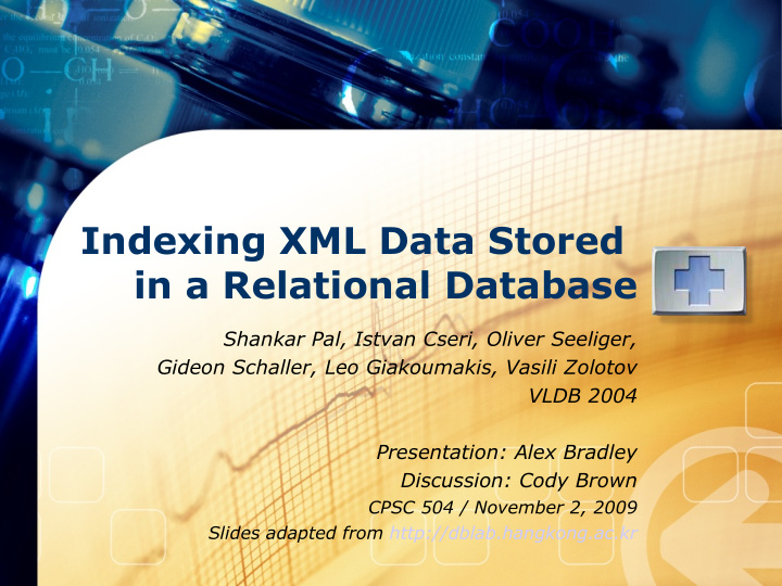 indexing xml data stored in a relational database