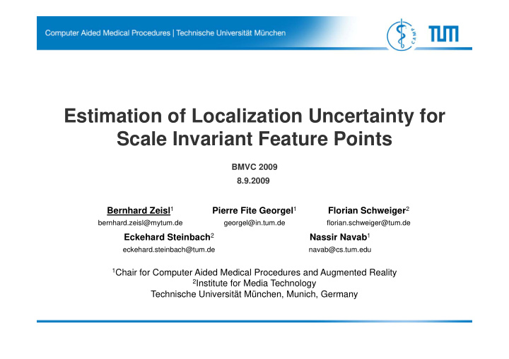 estimation of localization uncertainty for scale