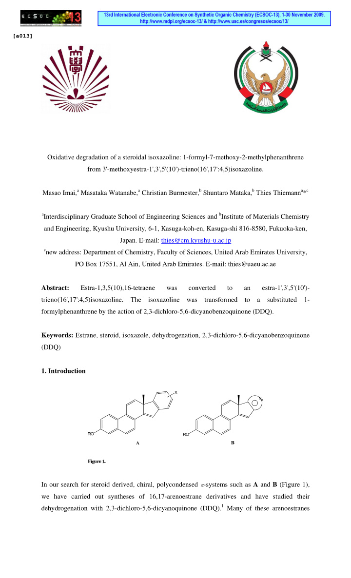 oxidative degradation of a steroidal isoxazoline 1 formyl