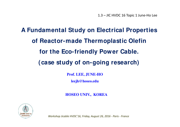 a fundamental study on electrical properties of reactor