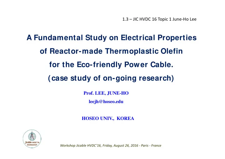 a fundamental study on electrical properties of reactor