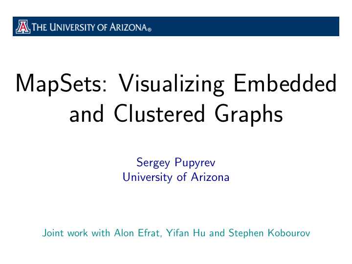 mapsets visualizing embedded and clustered graphs