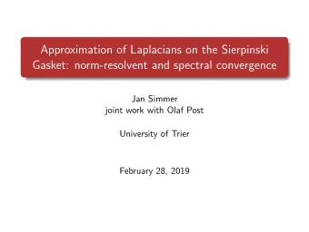 Approximation of Laplacians on the Sierpinski  Gasket: norm-resolvent and spectral convergence  Jan