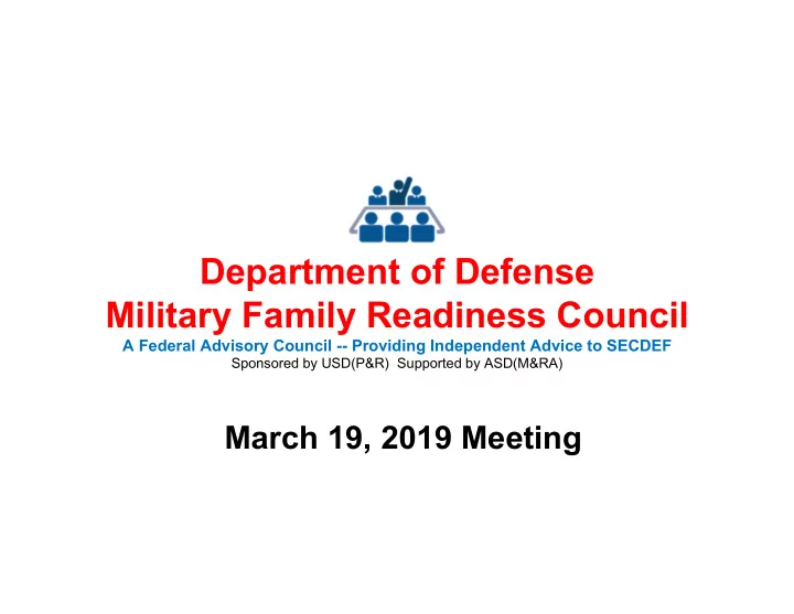 department of defense military family readiness council