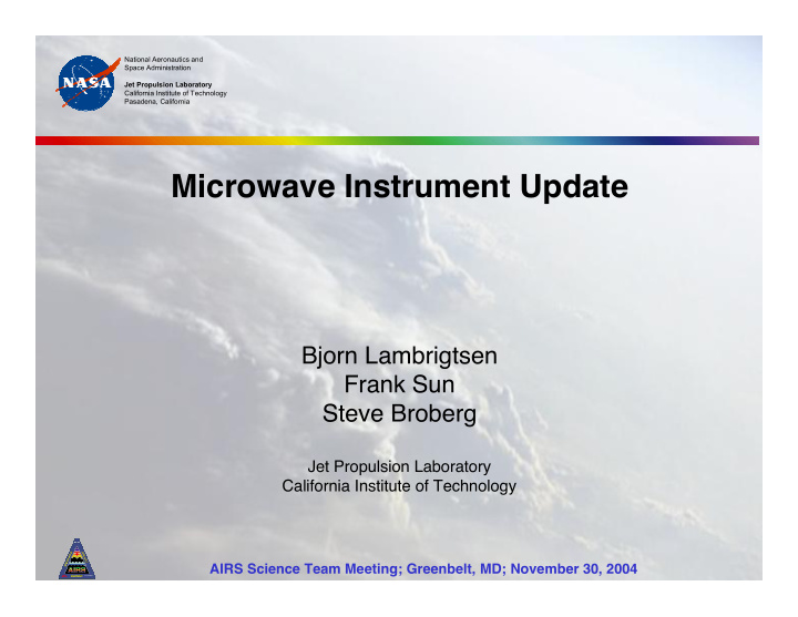 microwave instrument update