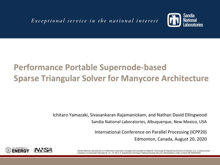 performance portable supernode based sparse triangular