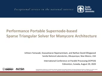 Performance Portable Supernode-based  Sparse Triangular Solver for Manycore Architecture  Ichitaro