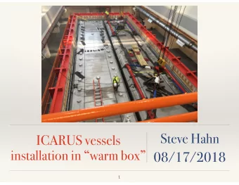 ICARUS vessels  installation in warm box  08/17/2018  1  Timeline  Monday, July 23