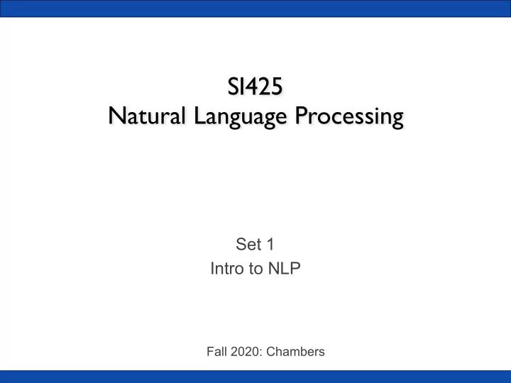 si425 natural language processing