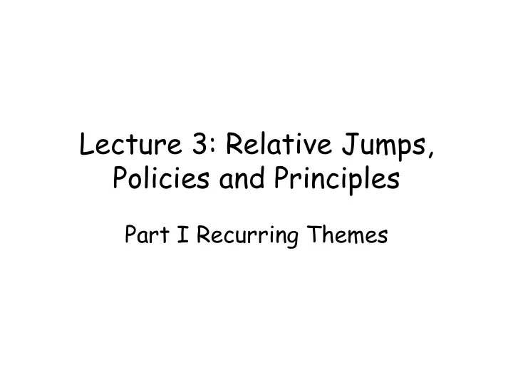 policies and principles